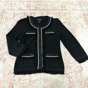 WHBM Pearl Embellished Knit Cardigan Jacket